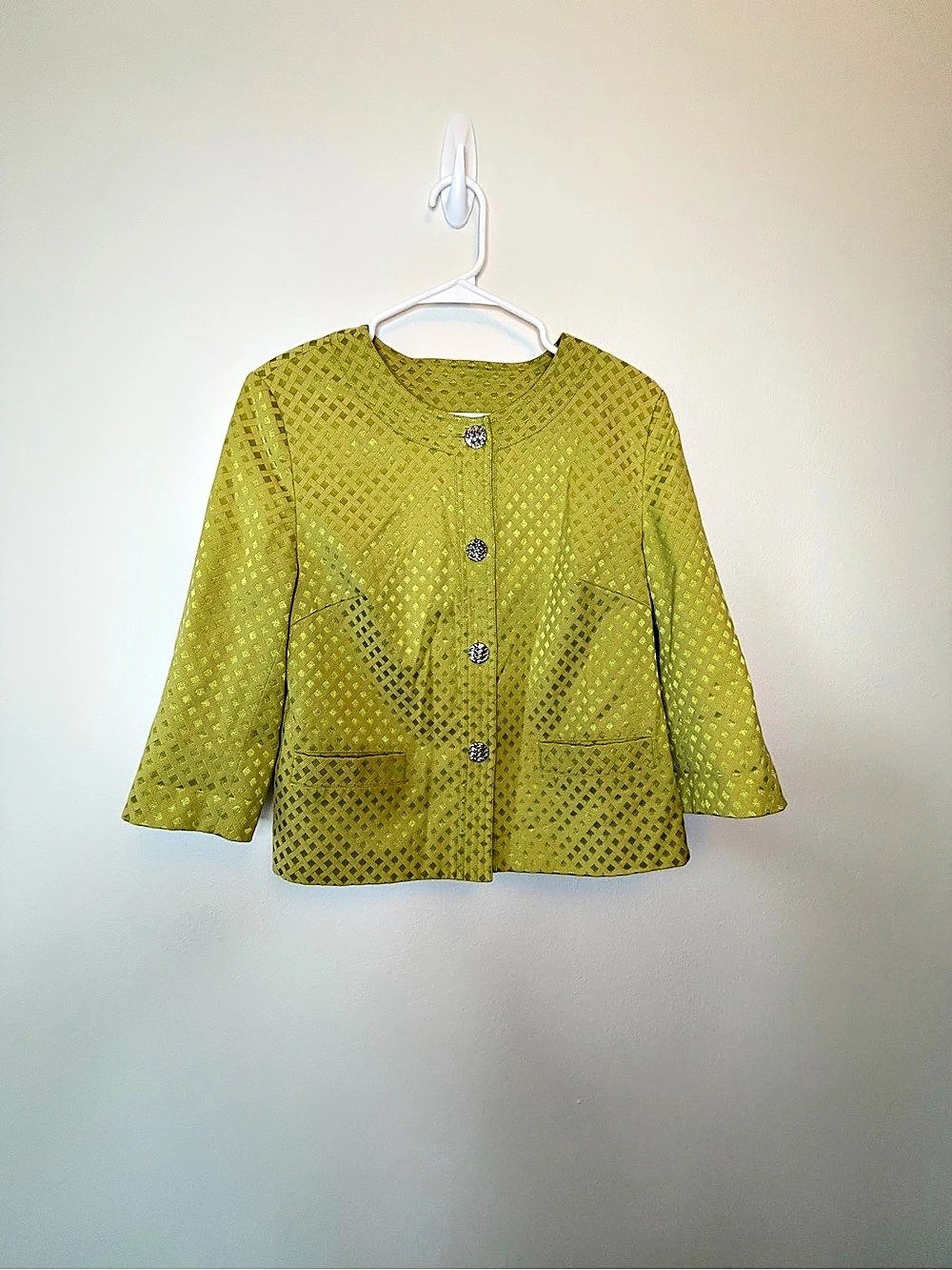 Laura Ashley Geometric Jacket in Green Size Small Like New